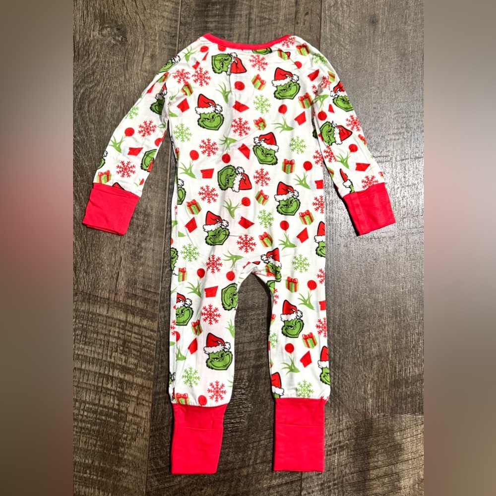 Bamboo Baby Sleepie Zippy Green Grinch Christmas Print 6-12 month - Picture 3 of 3